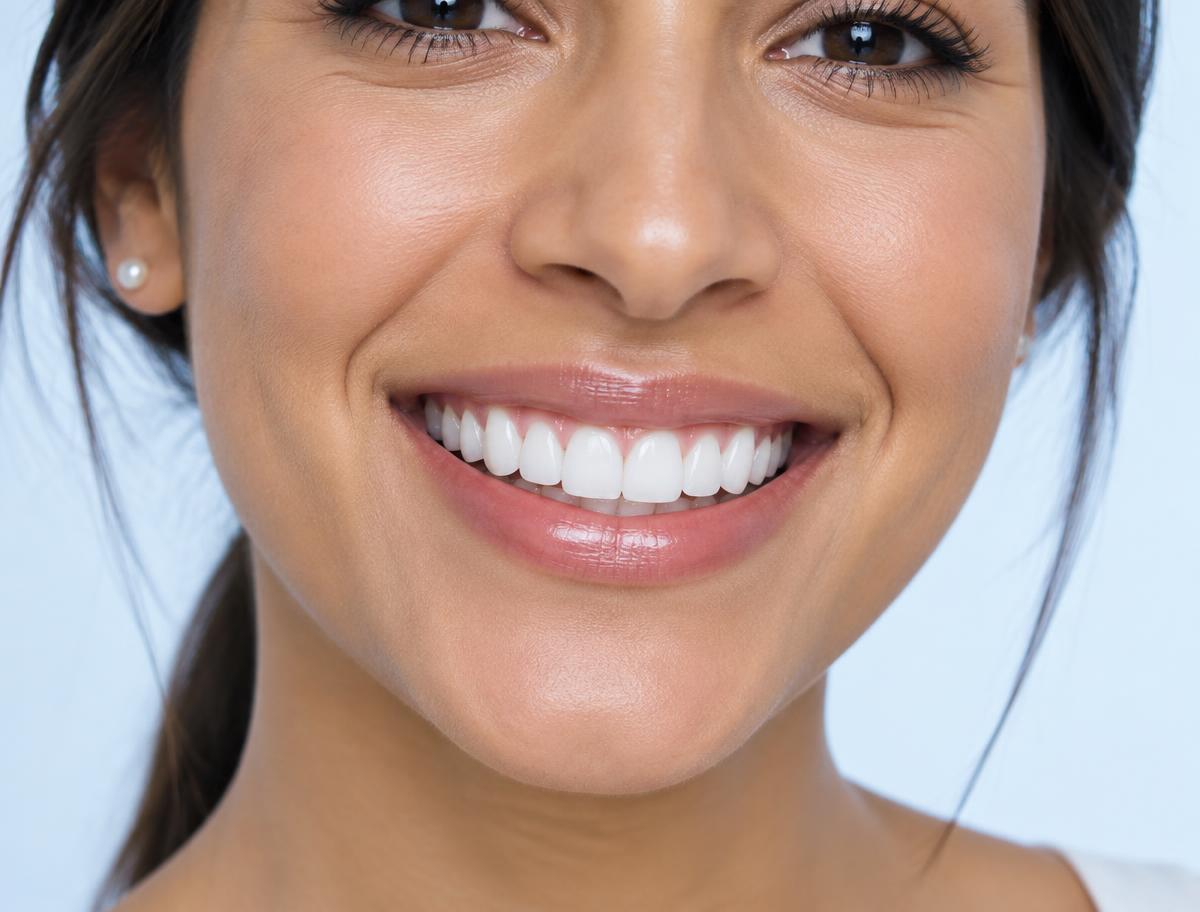Close-up of a bright, naturally proportioned smile